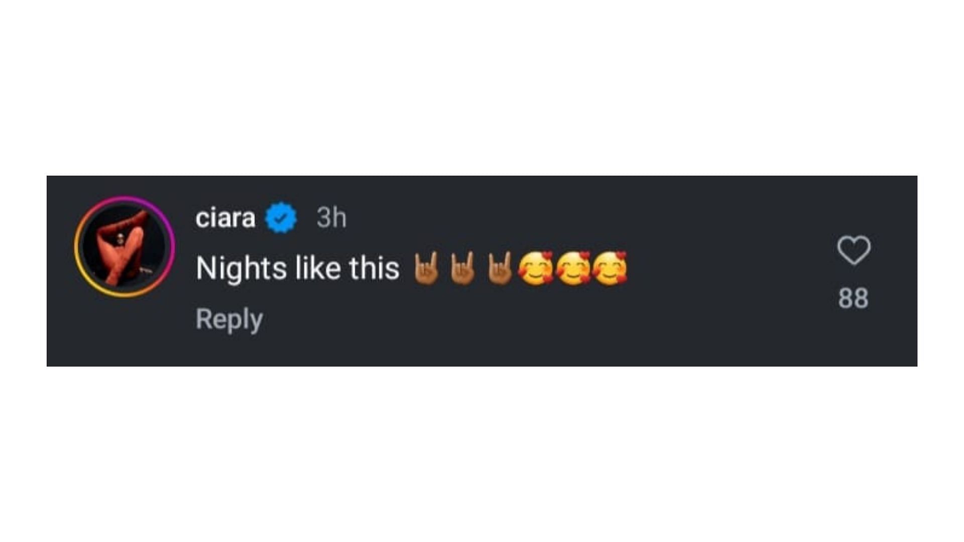 Ciara's comment on La La Anthony's post